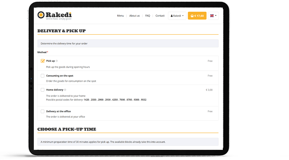 Livraison, à emporter et manger surplace